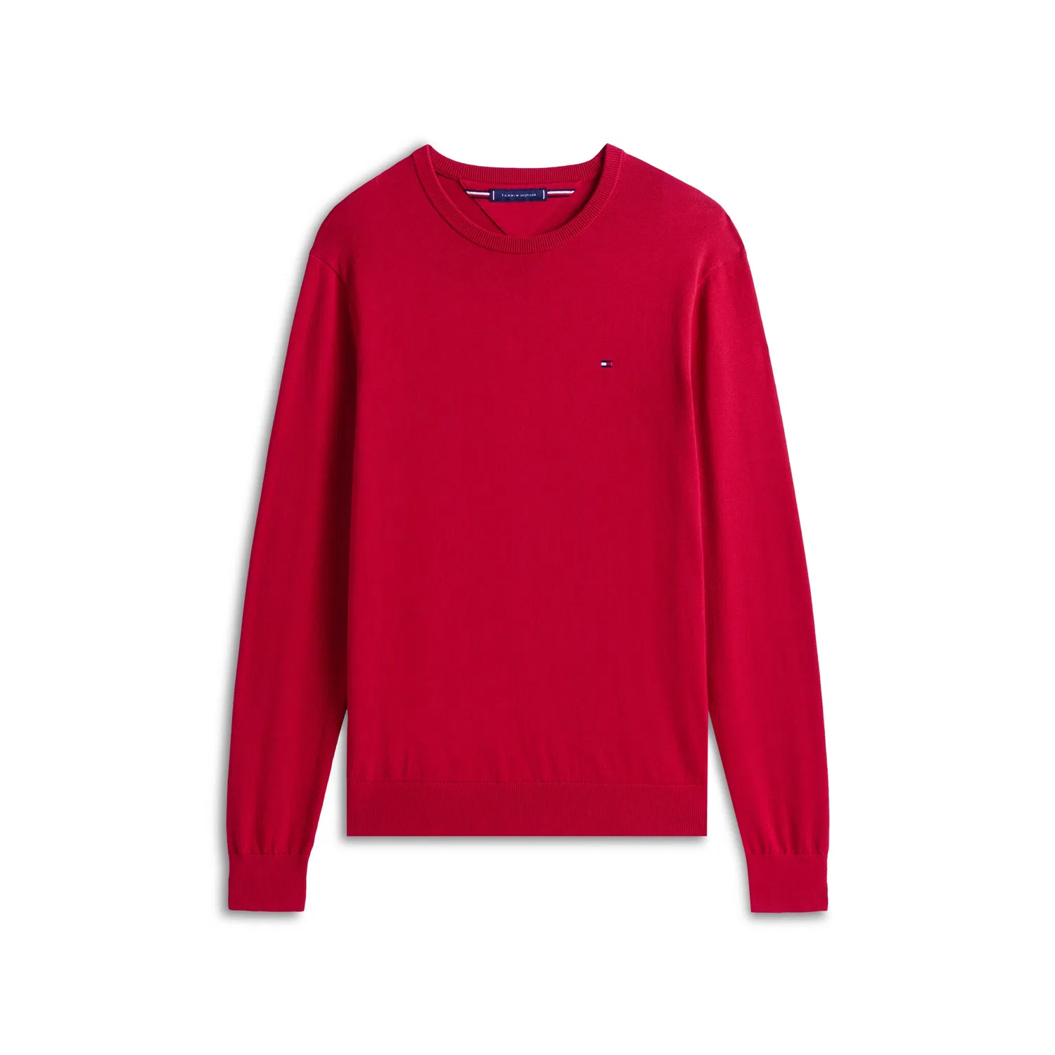Мужской джемпер с круглым вырезом Essential Cotton Tommy Hilfiger, Medium Red — фото 4