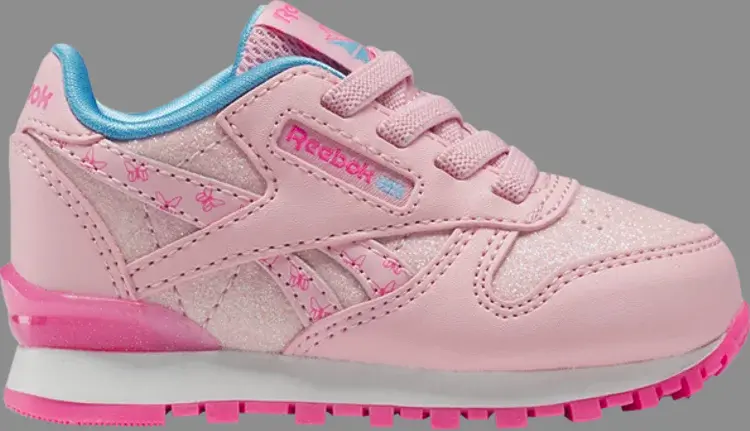 

Кроссовки classic leather step 'n' flash toddler 'butterfly glitter' Reebok, белый