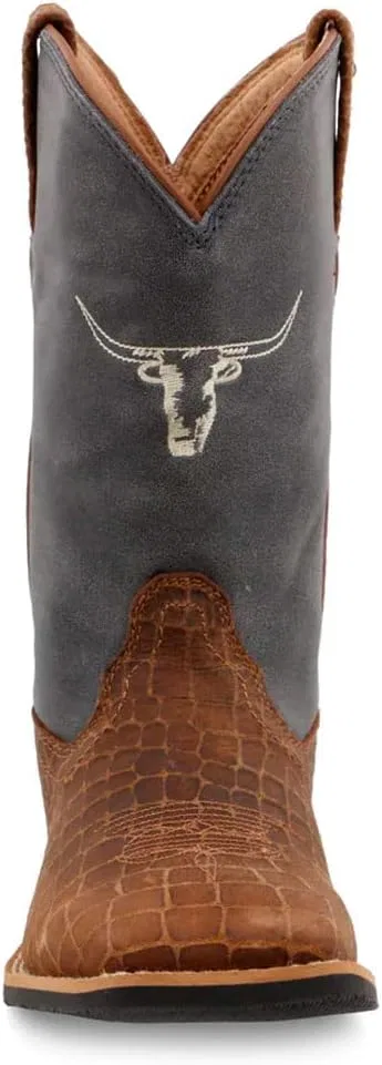 Детские сапоги для девочек с квадратным носком Top Hand Twisted X, Chocolate Dusty Blue — фото 3