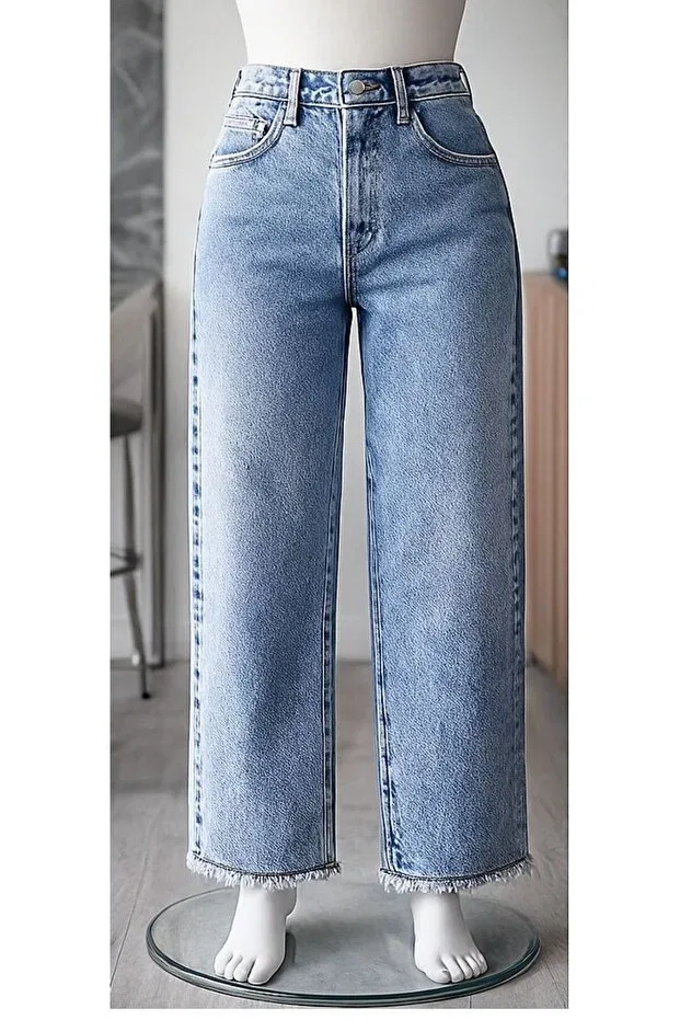 Детские джинсы для девочек свободного кроя с кисточками Endici, Light Blue — фото 2