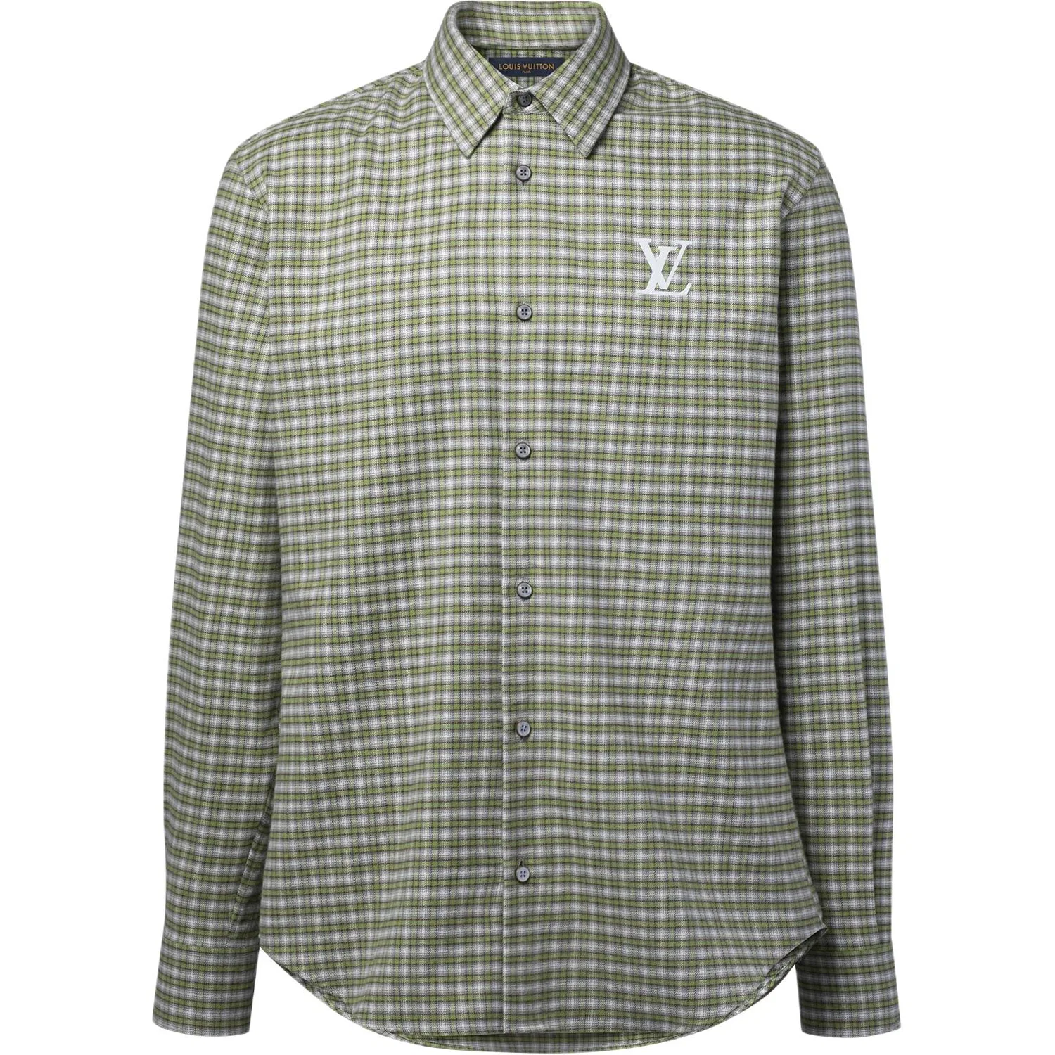 Мужская рубашка с отложным воротником прямого кроя Green LOUIS VUITTON, Green