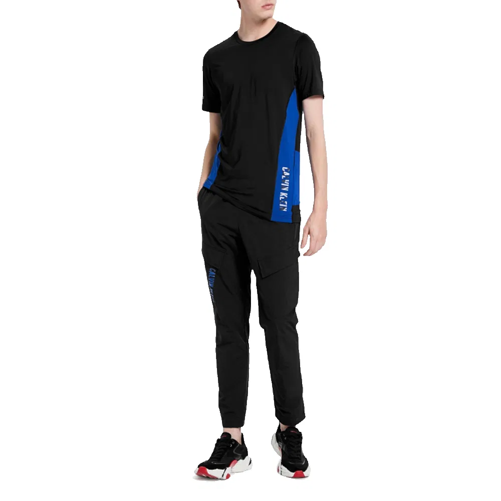 Мужская футболка с прямым кроем CK Straight Fit T Shirt Calvin Klein, Black — фото 4