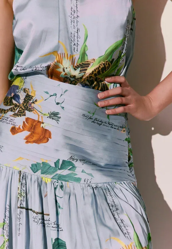 Юбка макси с принтом Maxi skirt Next, синий — фото 4