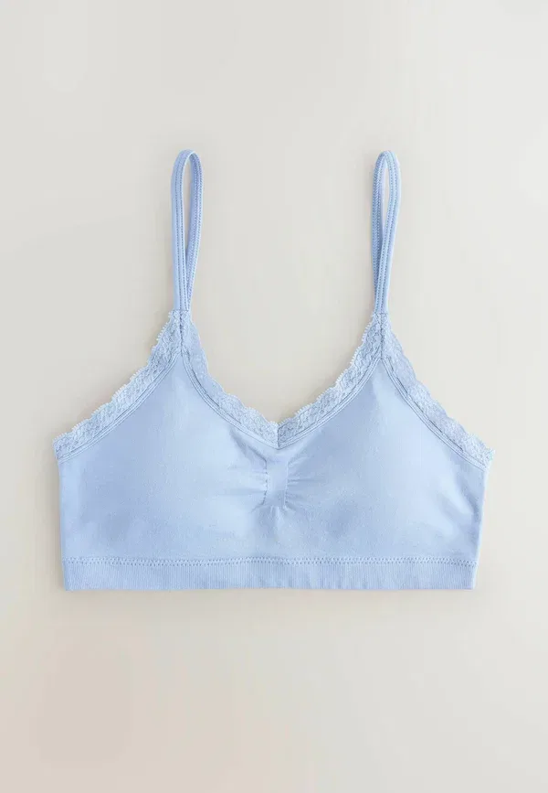 Топ с цветочным принтом Regular fit - seamfree strappy crop top, Next, White, белый/синий — фото 2