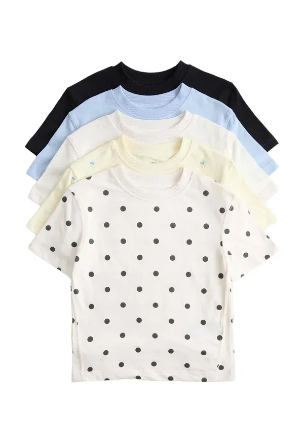 Комплект из 5 футболок Polka dot Marks & Spencer, multi, мультиколор