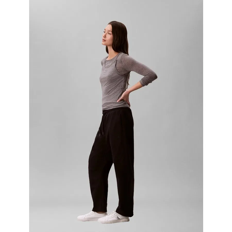 Женские спортивные штаны Calvin Klein Monogram French Terr, Черный — фото 3
