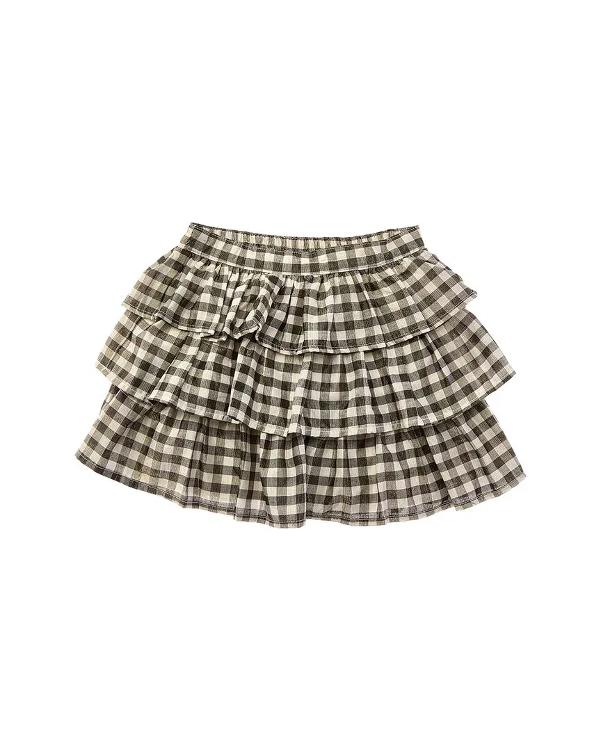 Детская юбка ярусная с блеском Gingham Shimmer Tiered Skirt Janie and Jack, Gold — фото 2