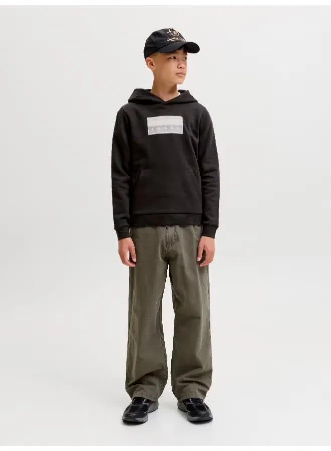 Худи с графическим принтом Youth Fusion Jack & Jones Junior, черный — фото 3