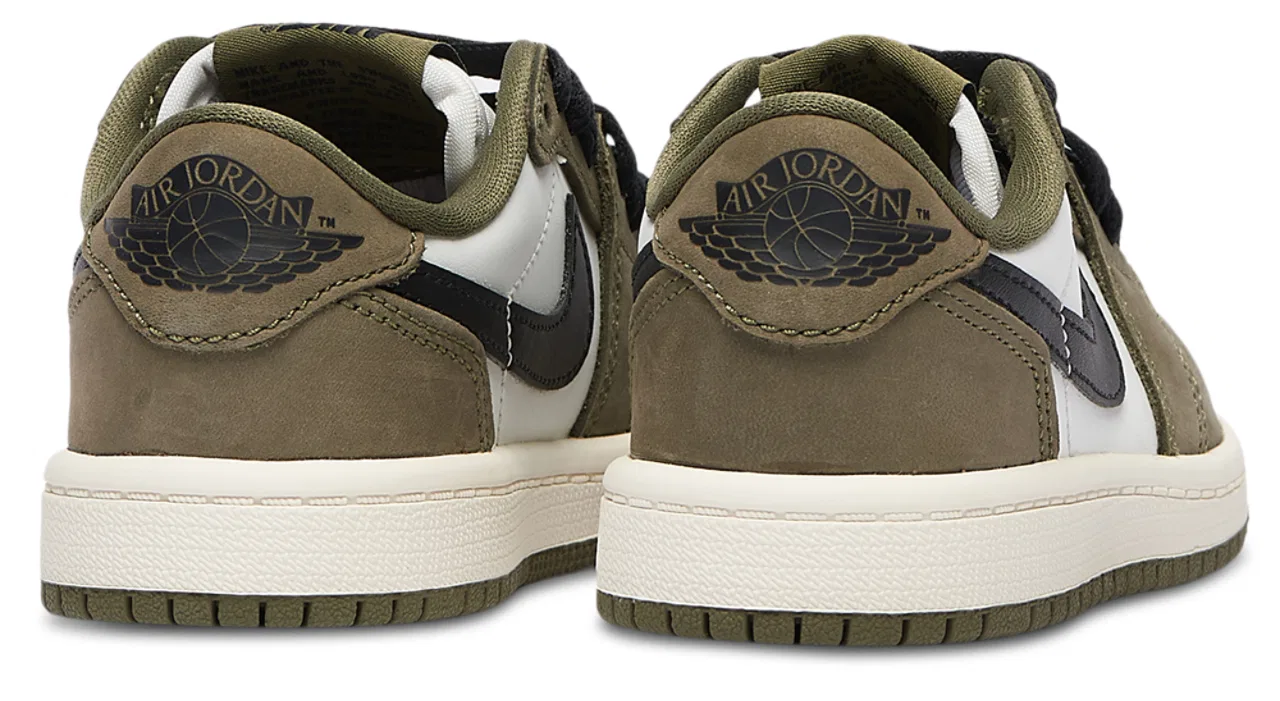 Кроссовки для мальчиков Retro 1 Low Jordan, цвет Medium Olive/Black/Summit White — фото 3