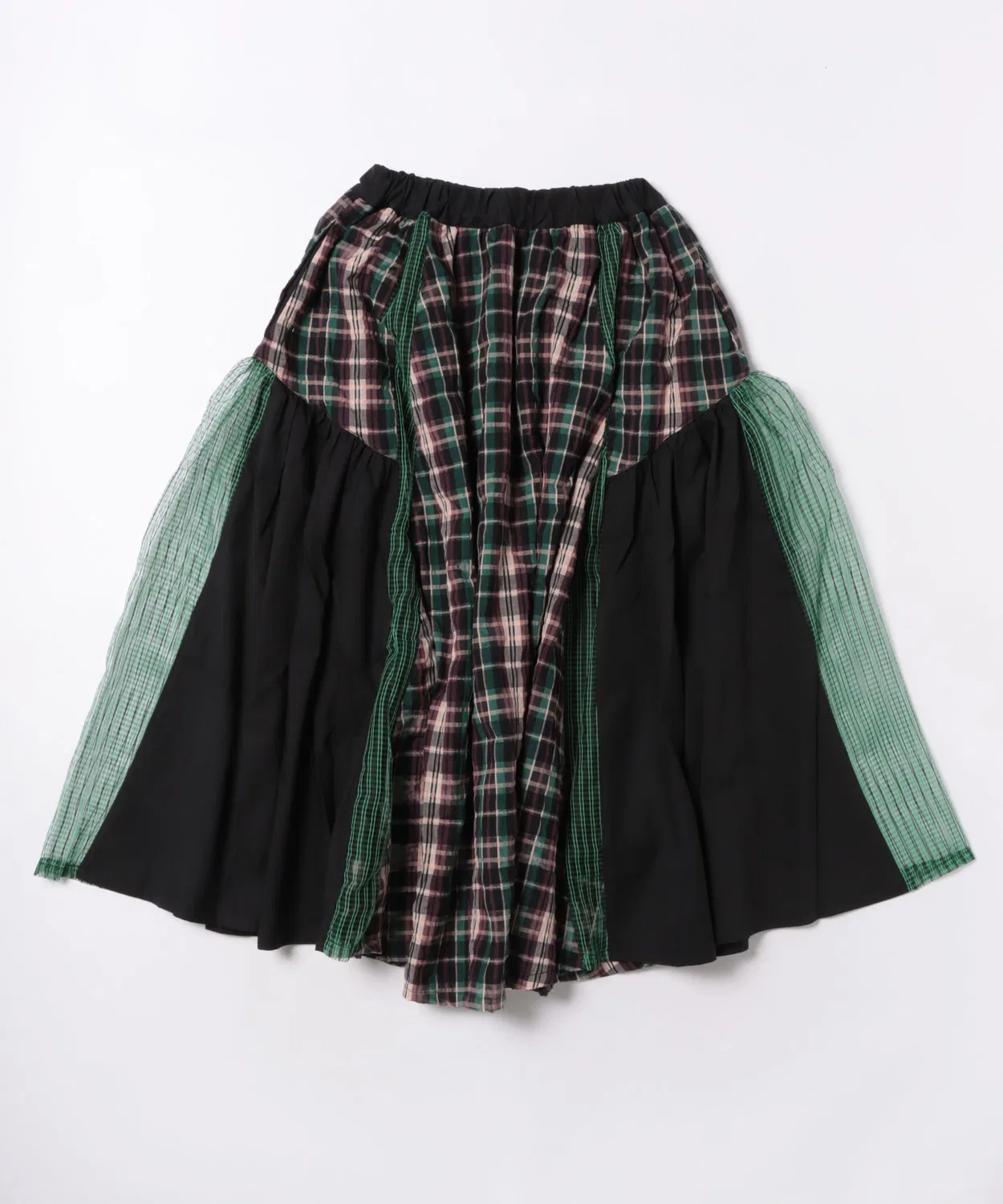 Детская юбка с комбинированным принтом, модель Check Combination, unica, Black × White — фото 2