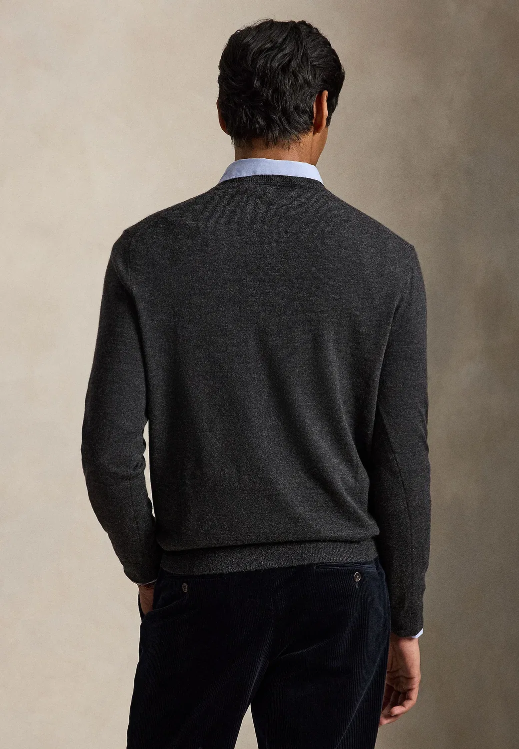 Шерстяной свитер с круглым вырезом, который можно стирать Polo Ralph Lauren, Dark Granite Heather — фото 3