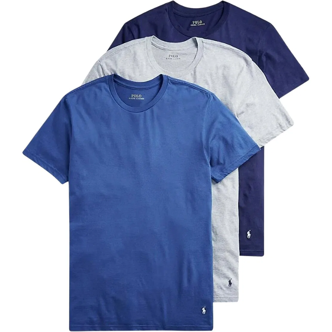 Мужской комплект футболок с коротким рукавом Polo Ralph Lauren, Gray/Blue/Navy Blue