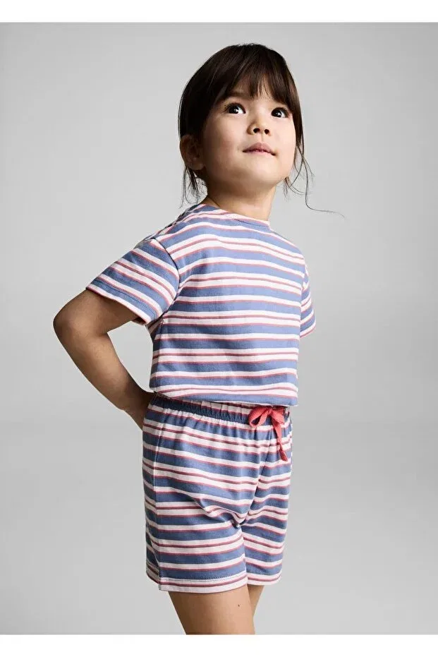 Детский комбинезон с коротким рукавом Mango Baby, Navy Blue