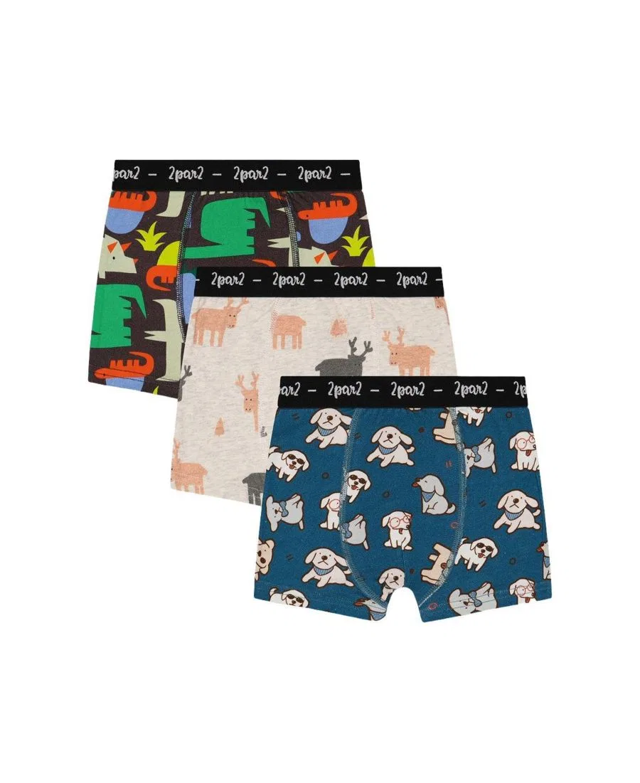 Комплект трусов боксеров с принтом, модель Holiday Prints Deux par Deux, Animal Print