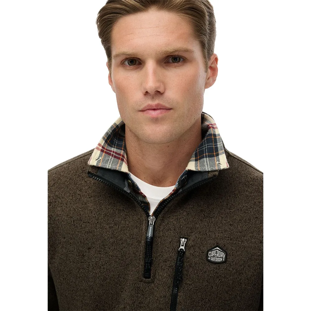 Толстовка Superdry Storm Fleece с половинной молнией, коричневый — фото 4