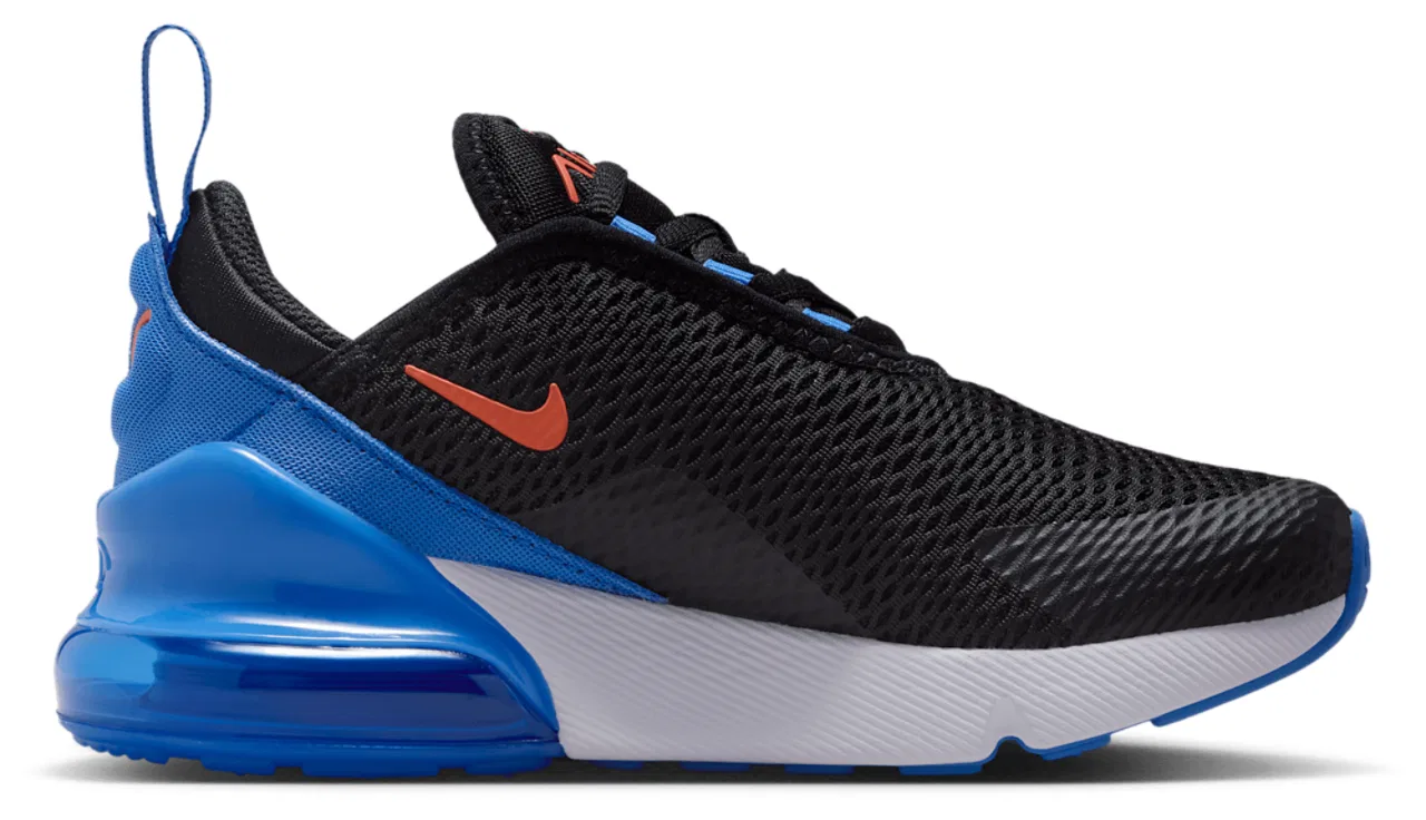 Кроссовки для мальчиков Air Max 270 Nike, цвет Black/Turf Orange/Blue Crystal