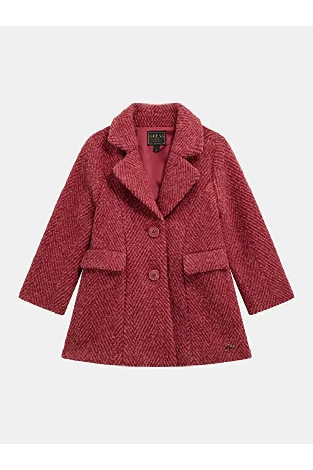 Детское пальто для девочек шерстяное Herringbone Guess, Multicolor