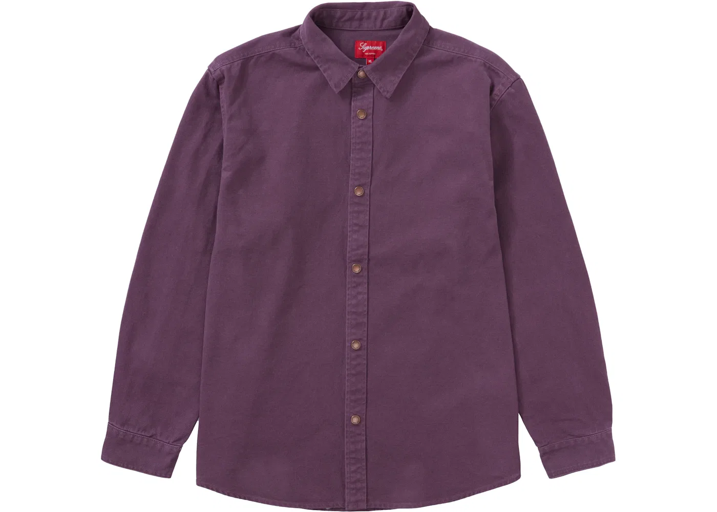 Мужская рабочая рубашка с логотипом Supreme Logo Taping Work Shirt, цвет Dusty Purple