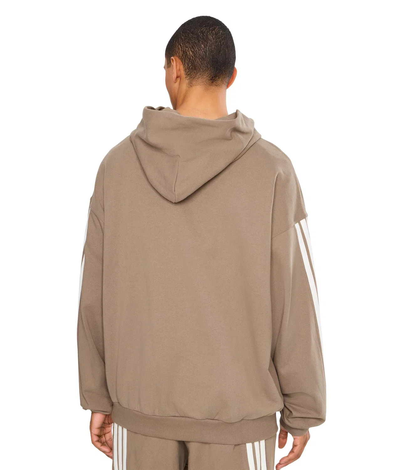 Худи Kit 3-Stripes Adidas, Khaki/Off-White — фото 4