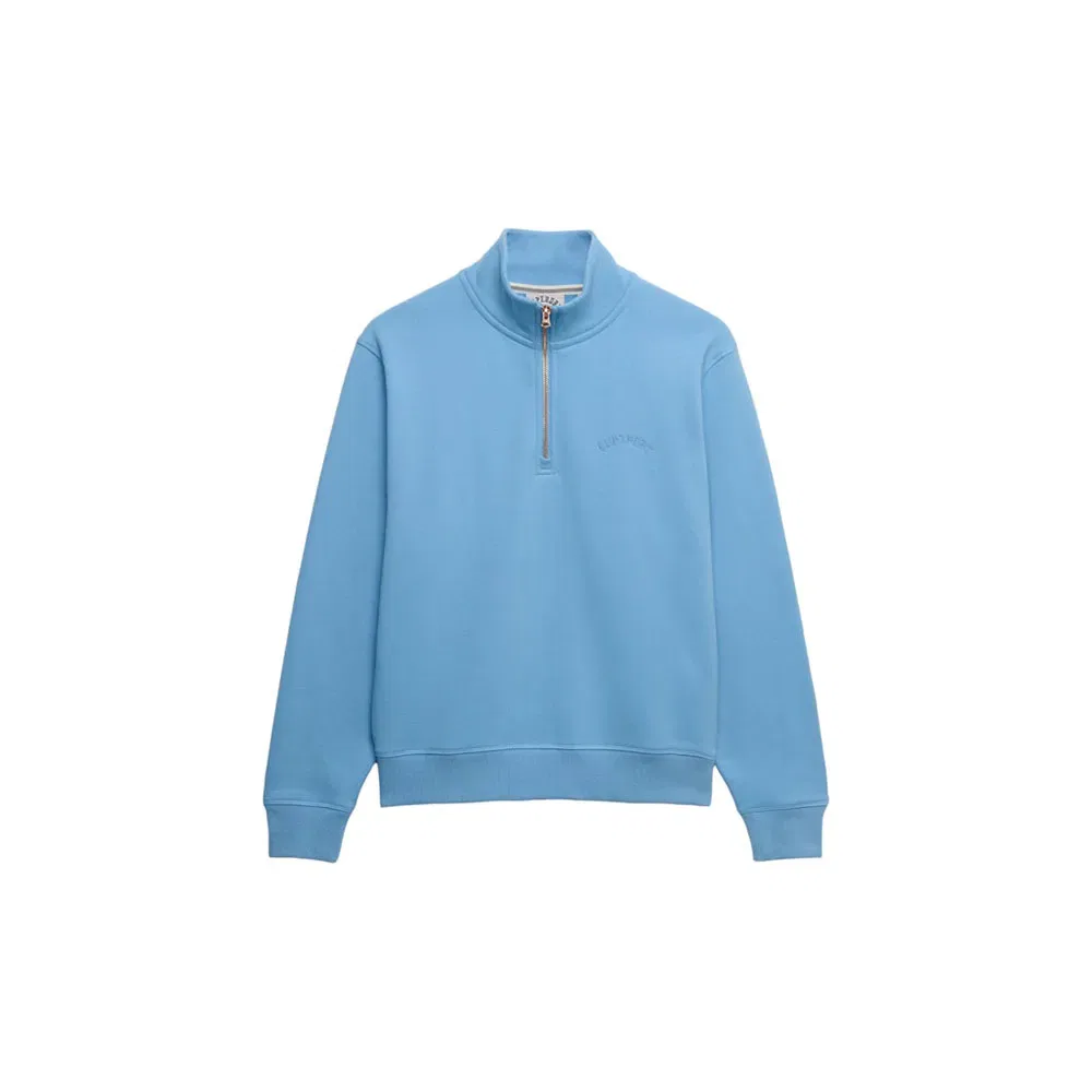 Худи Superdry Essential Logo Embroidered half zip, синий — фото 3