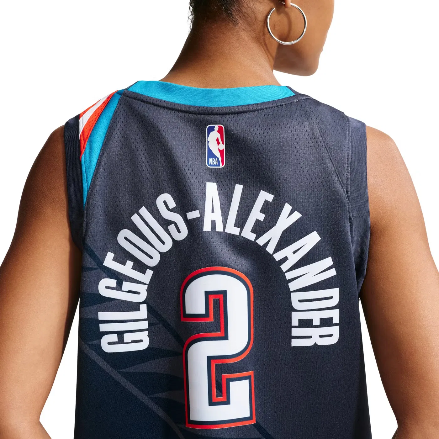 Джерси баскетбольное с принтом Swingman Oklahoma City Thunder Shai Gilgeous-Alexander Nike, серый — фото 4