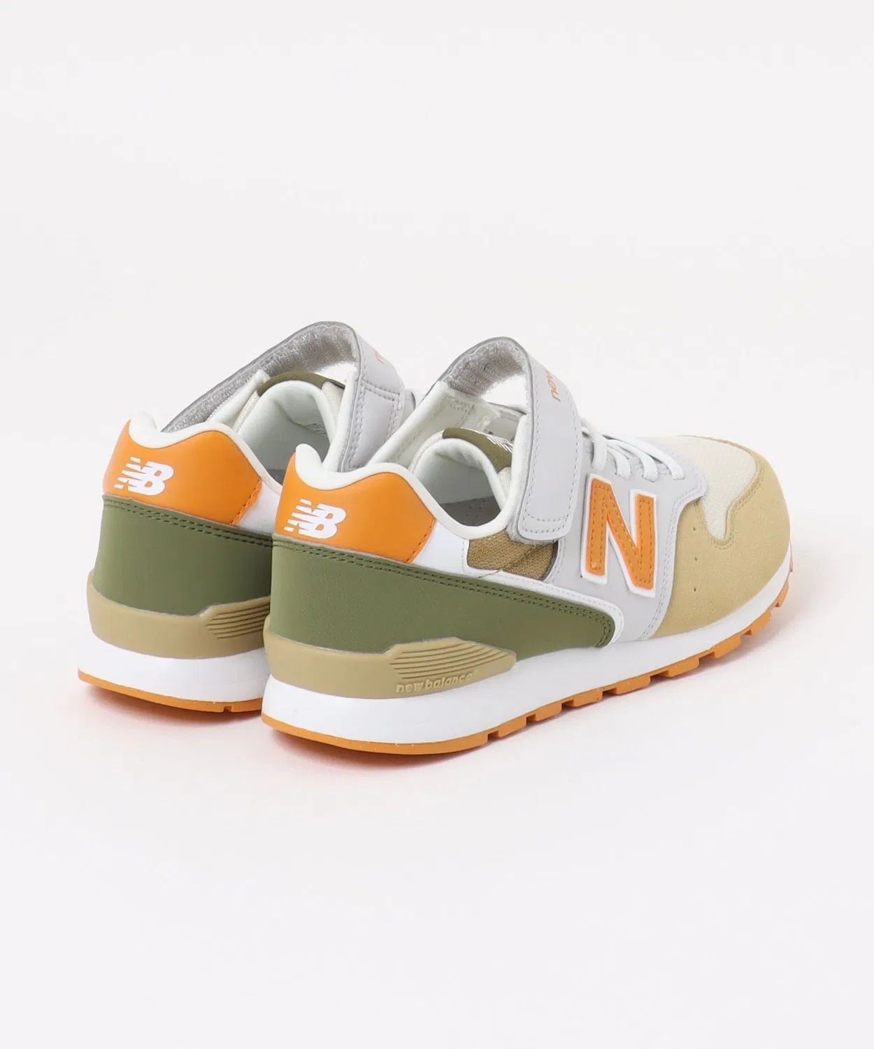 Детские кроссовки с липучкой и шнурком 996 v3 New Balance, Beige/Orange — фото 2