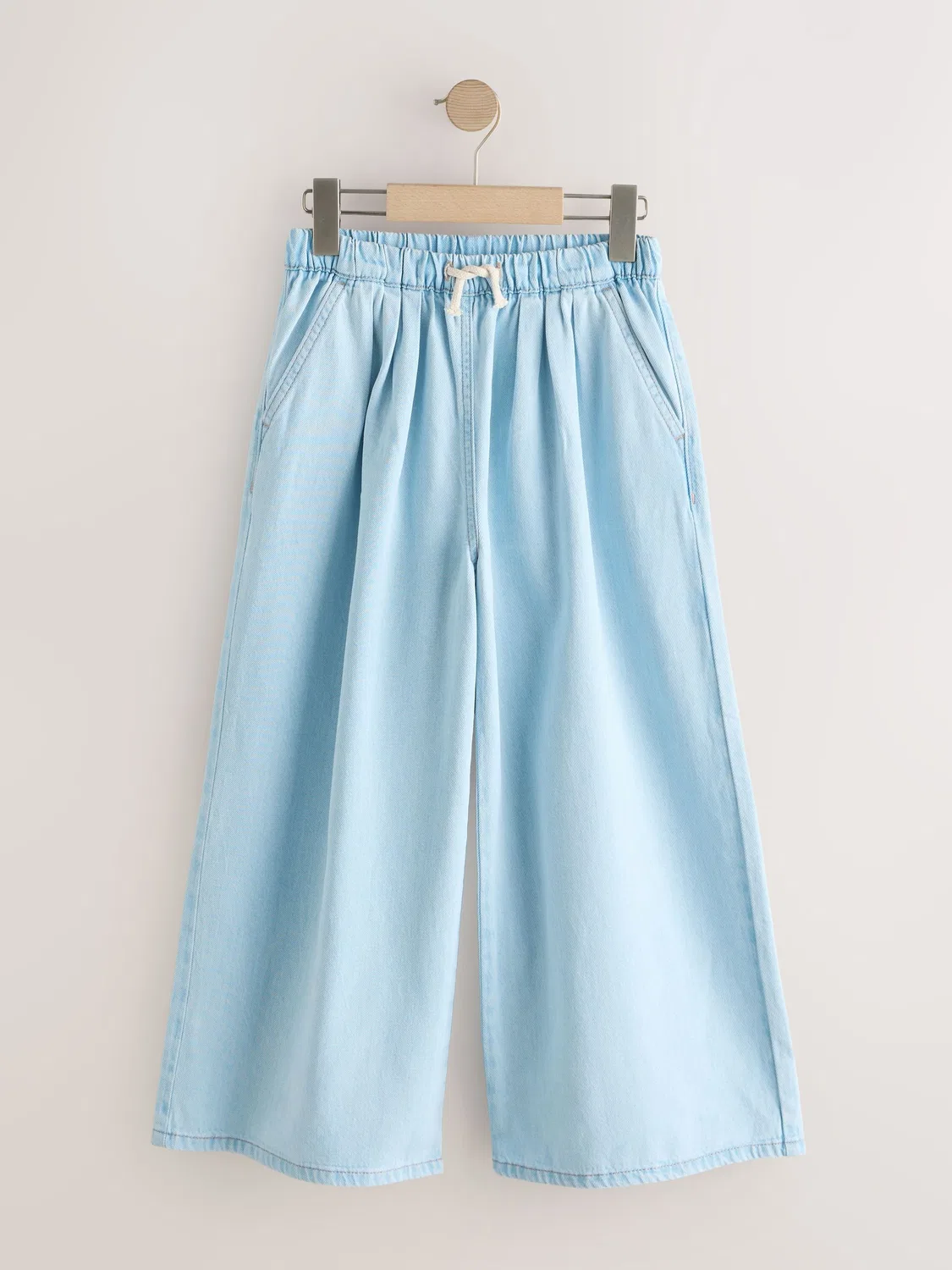 Джинсы широкие на резинке, Light Blue Next