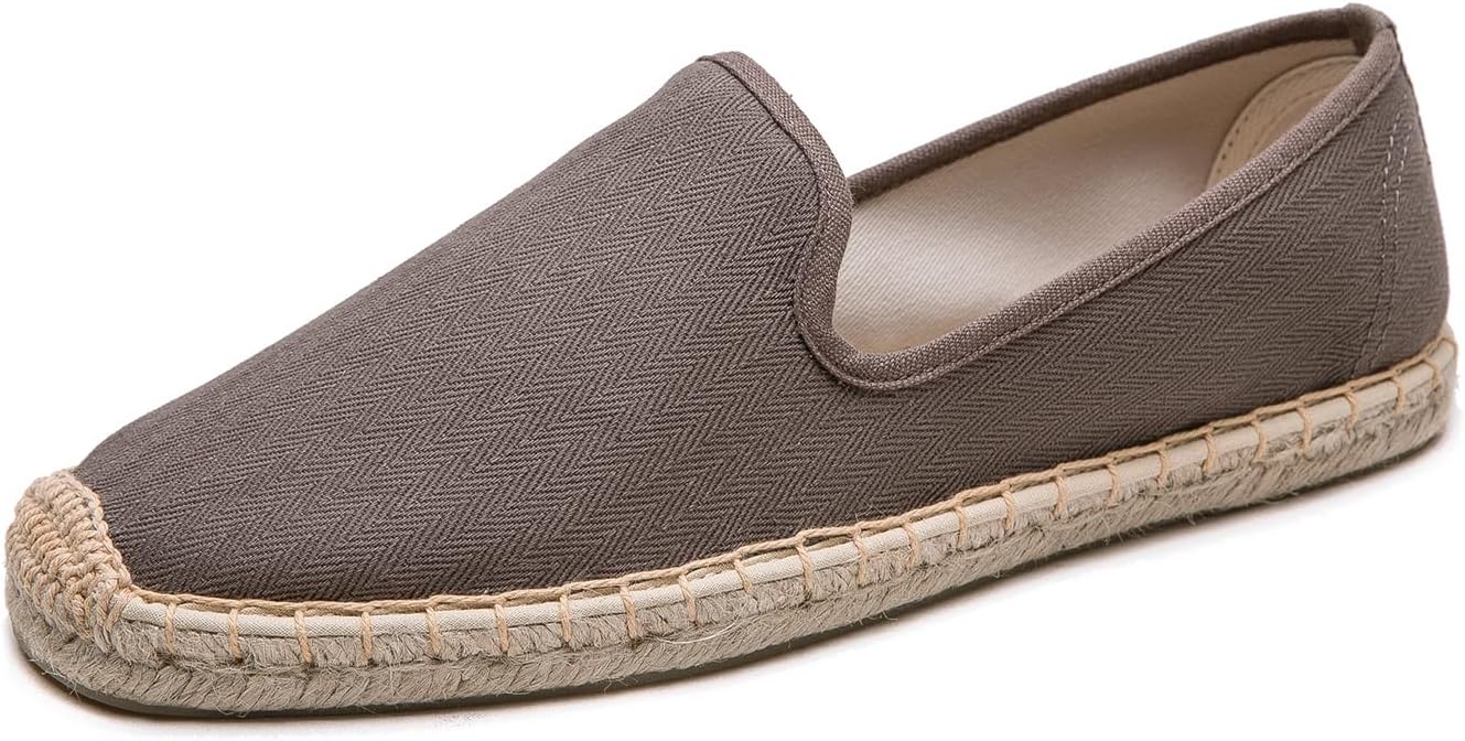 

Мужские повседневные и удобные льняные веганские холщовые туфли, мужские лоферы, с противоскользящей подошвой, подходящие для любого случая летом, весной и осенью Eobzunu, серый