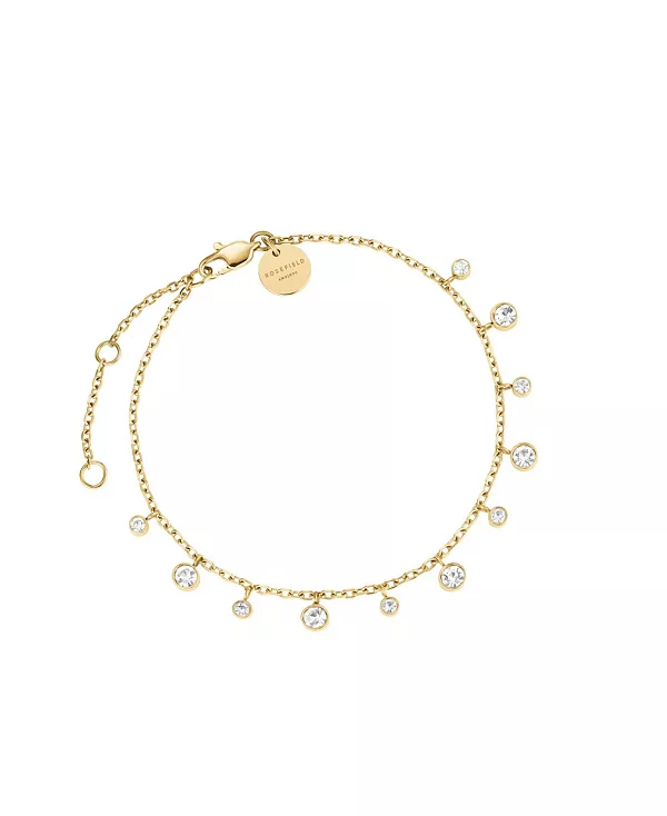 

Подвесной браслет с кристаллами из нержавеющей стали, покрытой 14-каратным желтым золотом Rosefield, gold