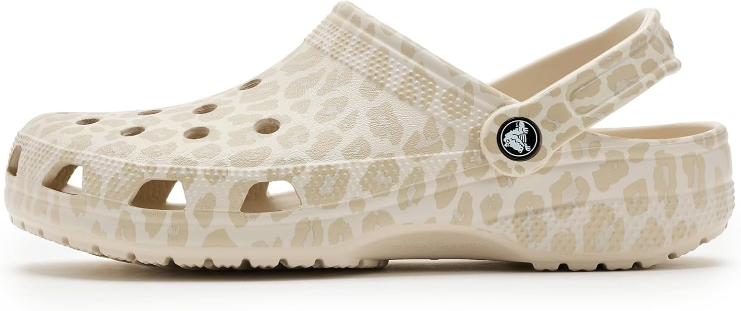 Унисекс сабо Crocs Classic с графическим принтом, Almond Tint/Leopard — фото 4