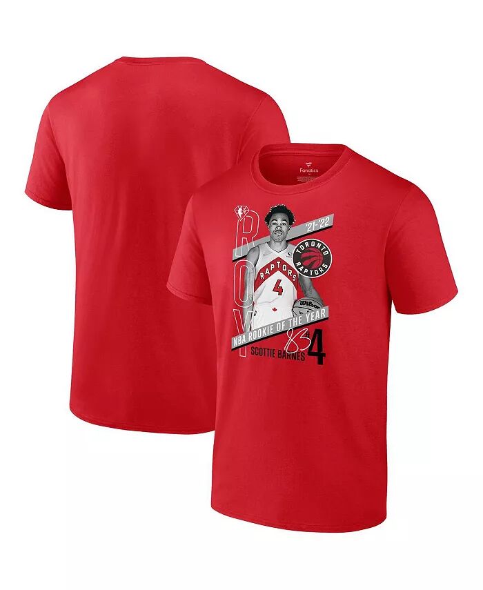 

Футболка мужская Scottie Barnes Red Toronto Raptors 2022 NBA Rookie of the Year Fanatics