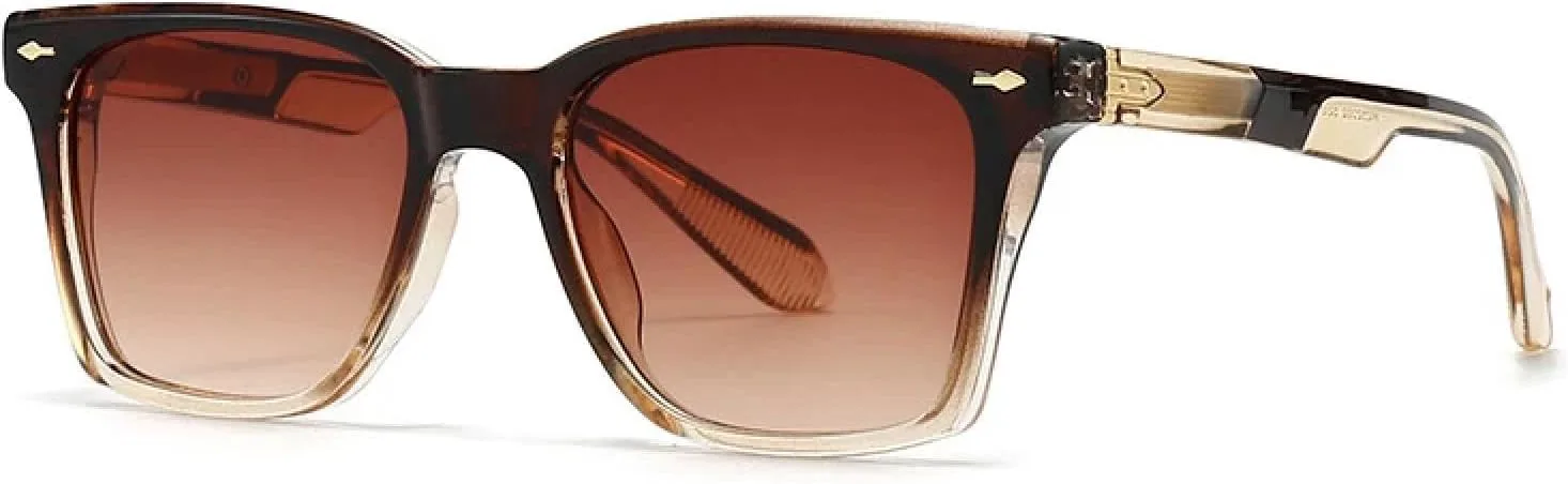 

Винтажные женские солнцезащитные очки класса люкс с заклепками, сине-зеленые, с защитой от УФ-излучения UV400, мужские в стиле панк HHZZYVY, Brown Tea Gradient