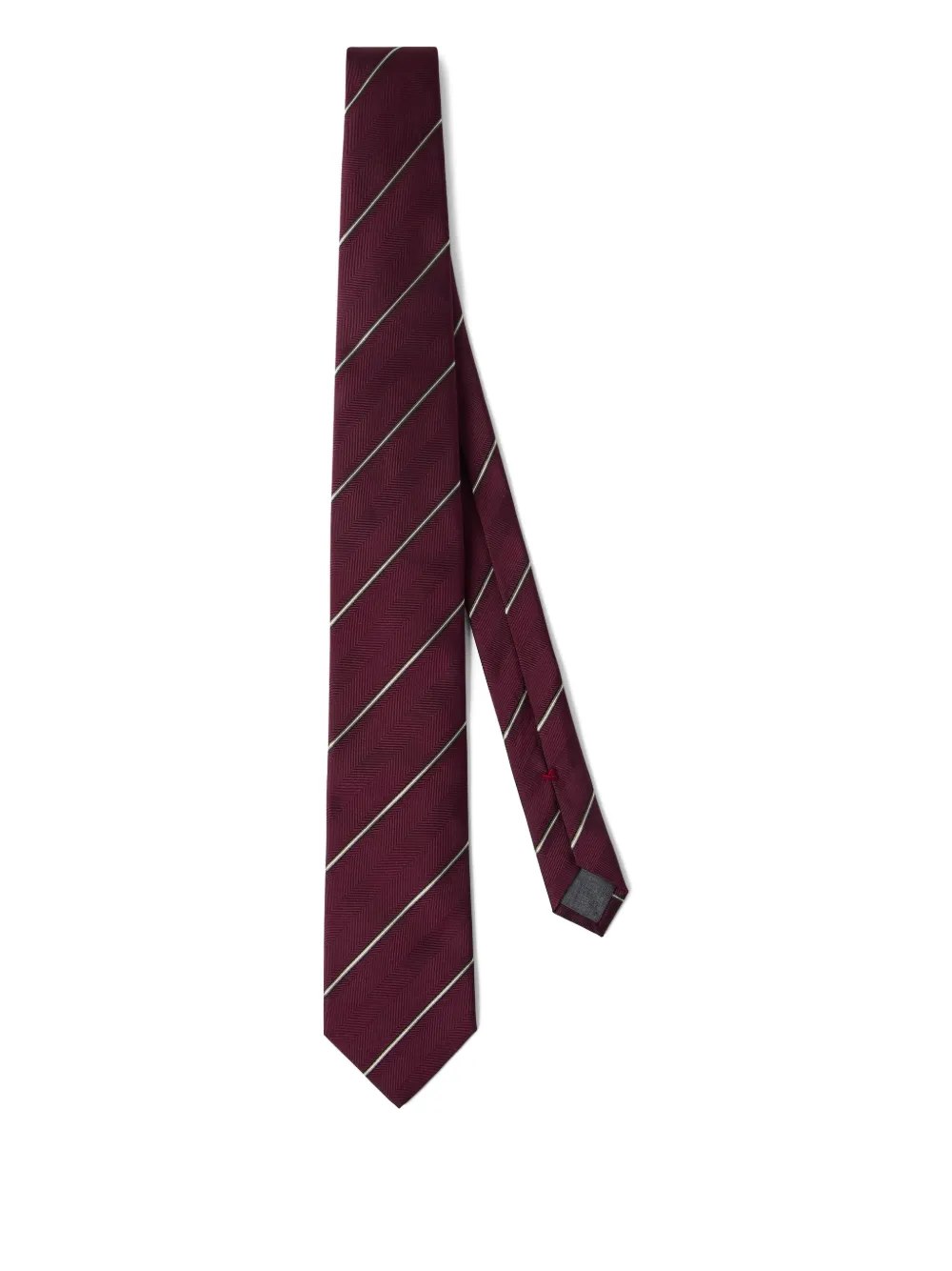 

Полосатый шелковый галстук Brunello Cucinelli, красный