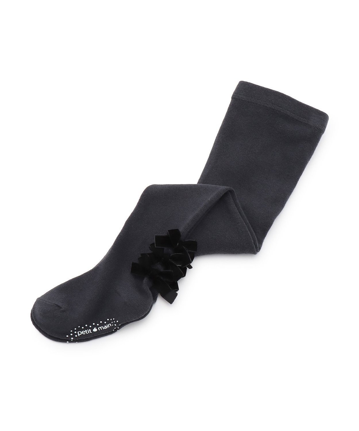 Колготки с лентами для миниатюрных девушек Petit main, Charcoal