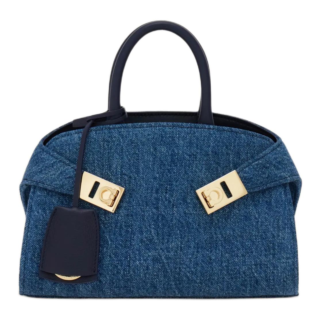 

Ferragamo Джинсовая сумка через плечо маленькая женская синяя