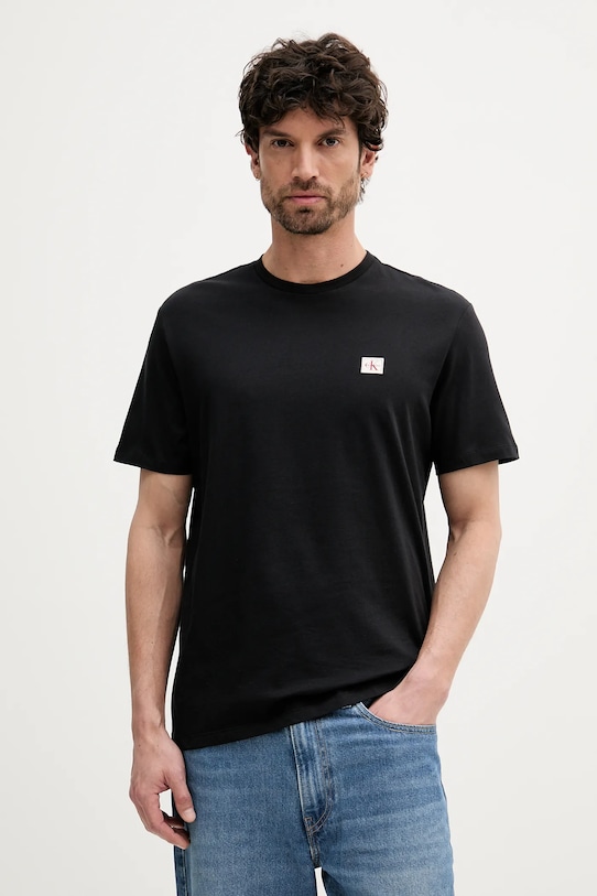 

Хлопковая футболка Calvin Klein Jeans, черный