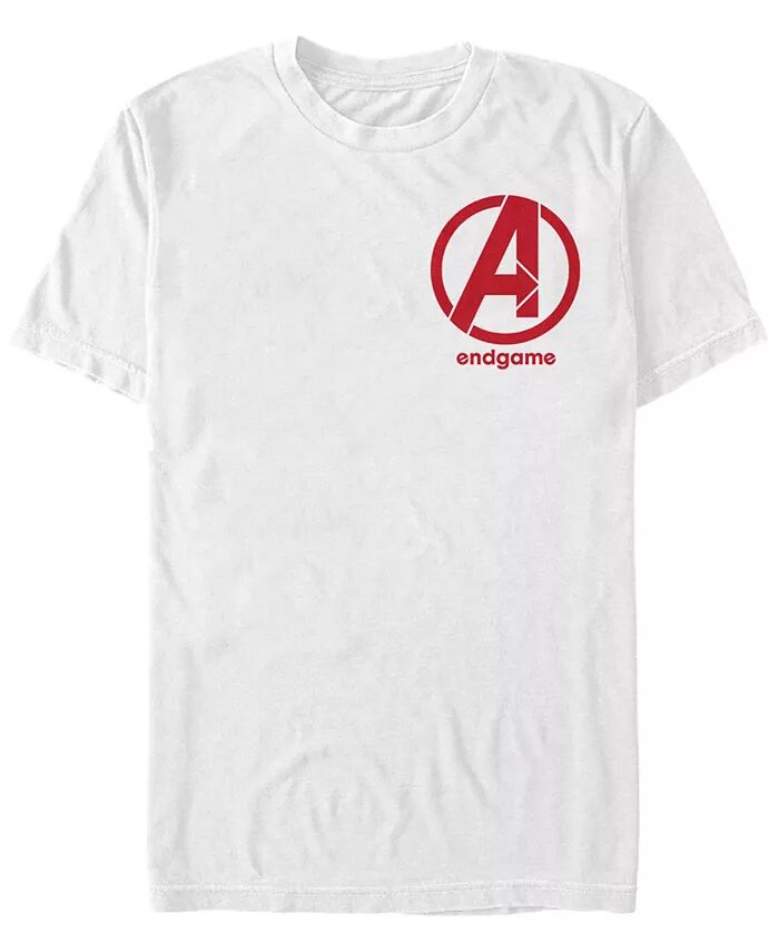 

Мужская футболка с коротким рукавом Marvel Avengers Endgame с логотипом на левой груди Fifth Sun, белый