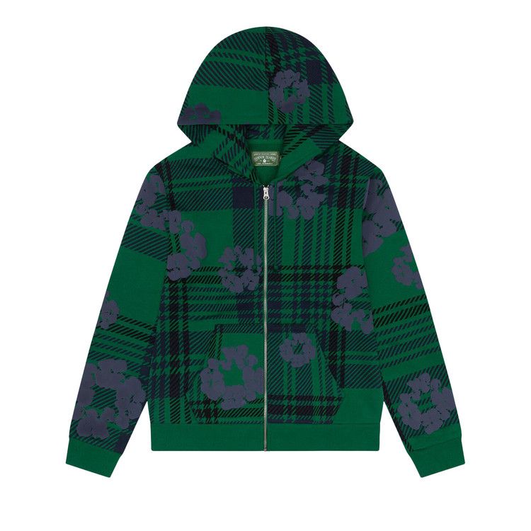 

Худи Denim Tears Plaid Cotton Wreath Zip Hoodie, Green