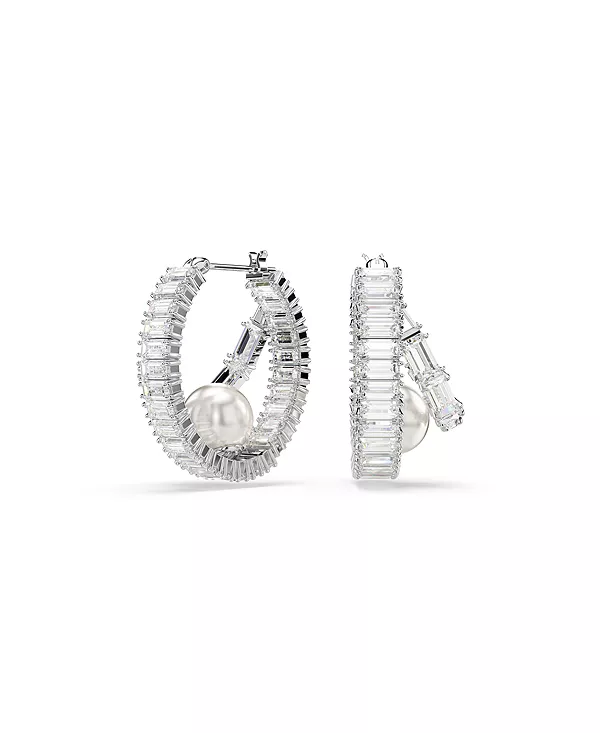 

Серьги-Кольца Ariana grande x Swarovski с багетной огранкой и белым родиевым покрытием Swarovski, white