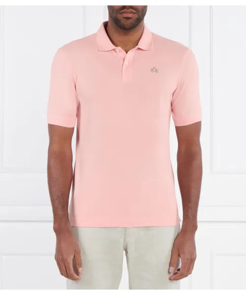 

Футболка поло Slim fit La Martina, розовый