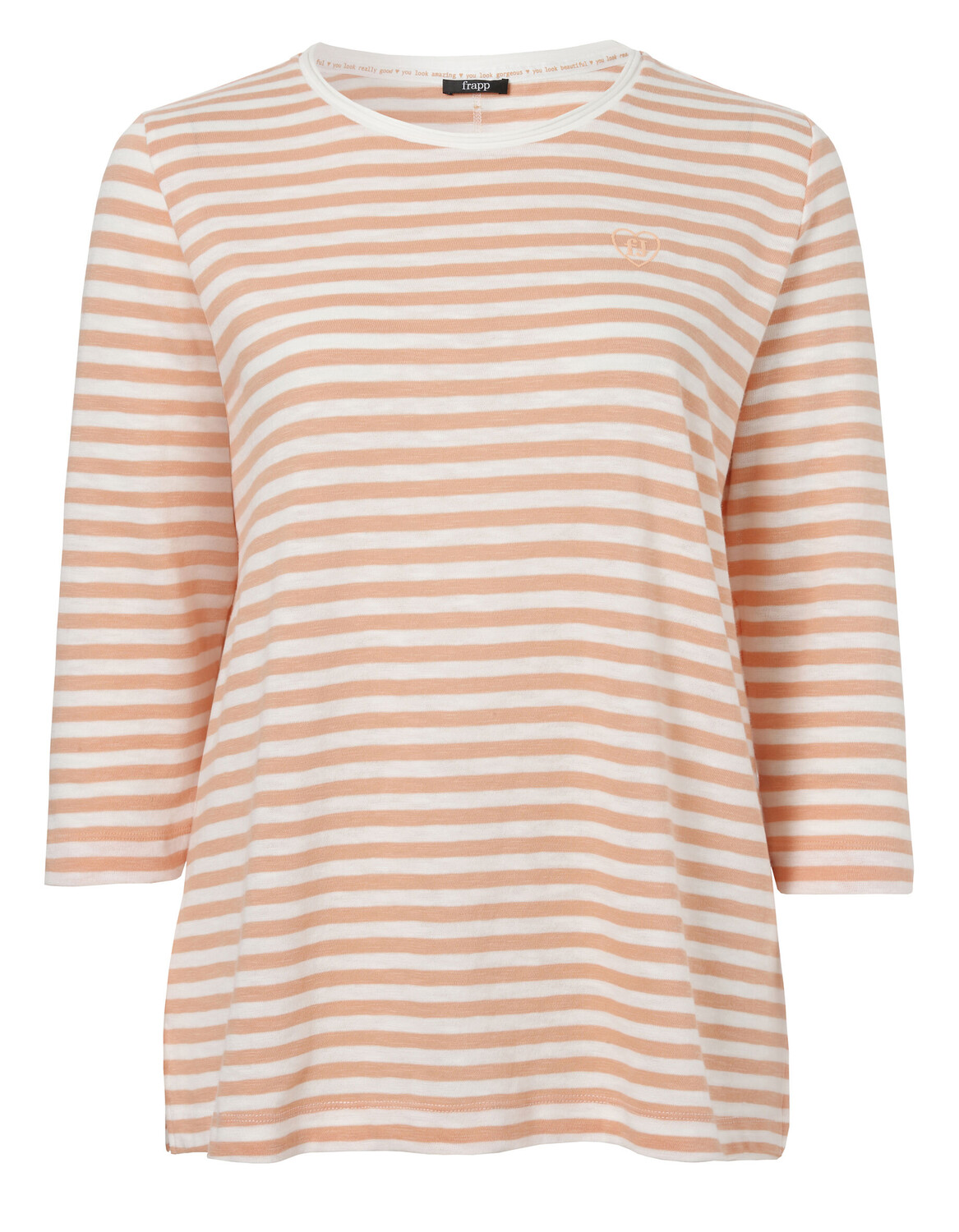 

Футболка FRAPP Zeitloses mit Stickerei, цвет peach/offwhite