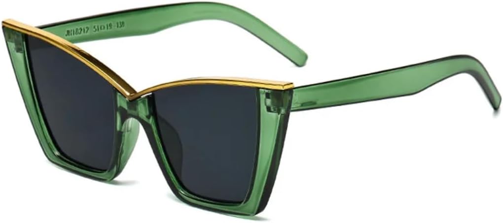 

Солнцезащитные очки с защитой от УФ-излучения UV400 | Большие линзы в стиле «кошачий глаз» с яркими цветными линзами | Для женщин и мужчин, для занятий спортом на открытом воздухе и вождения DSVIGF, Green-black