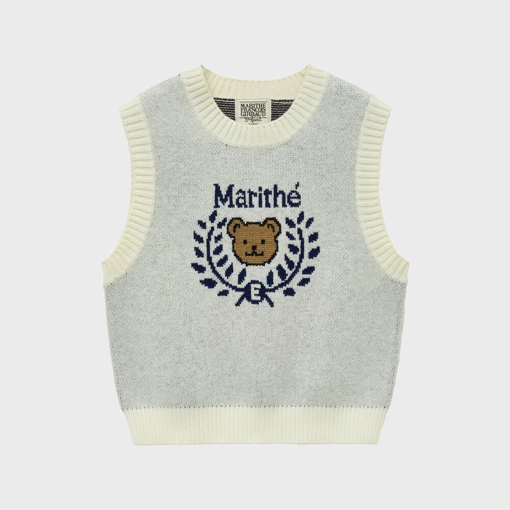 Детский вязаный жилет Enfant Knit Vest цвета айвори от Marithé Kids — фото 2