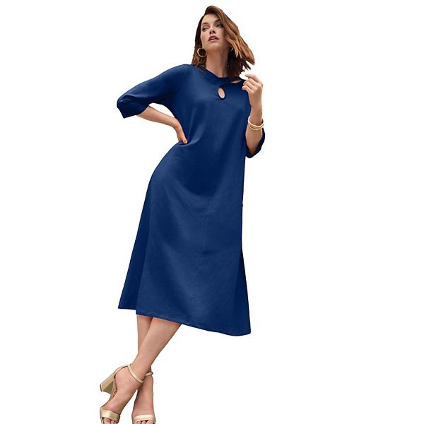 

Женское платье-футболка с вырезом-замочной скважиной plus size Jessica London, Evening Blue