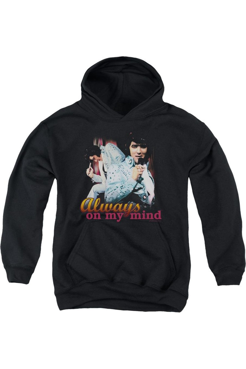 

Толстовка с капюшоном Elvis Presley "Always On My Mind" молодежная Gildan, черный