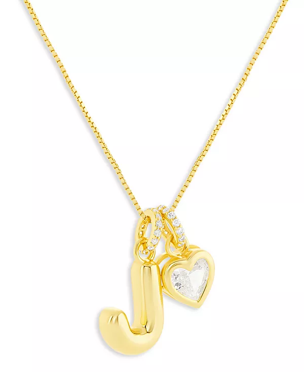 

Серебряное ожерелье с инициалами в праздничном стиле, эксклюзивно в Macy's Holiday Lane, j