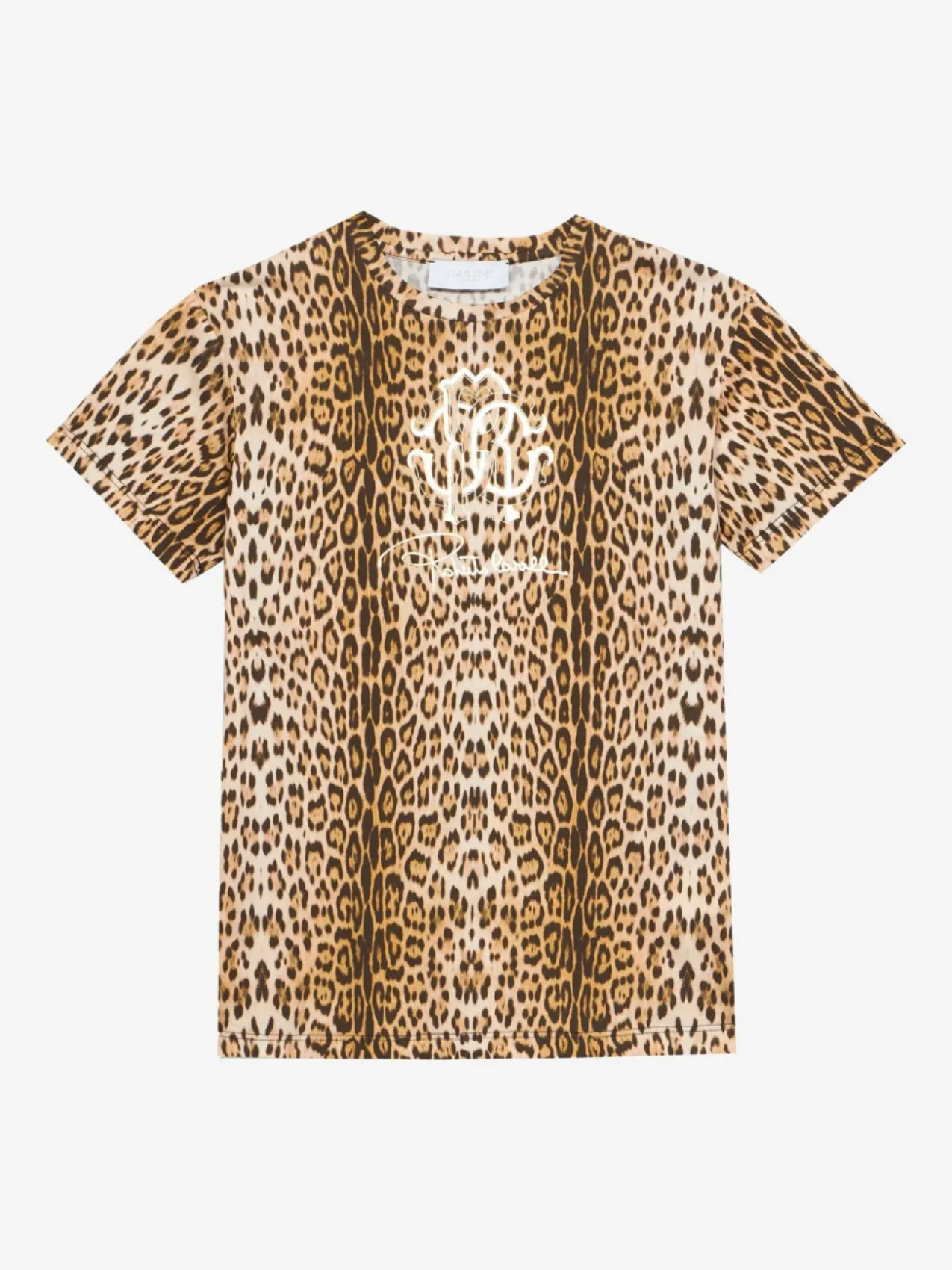 

Футболка с леопардовым принтом Roberto Cavalli Junior, нейтральный