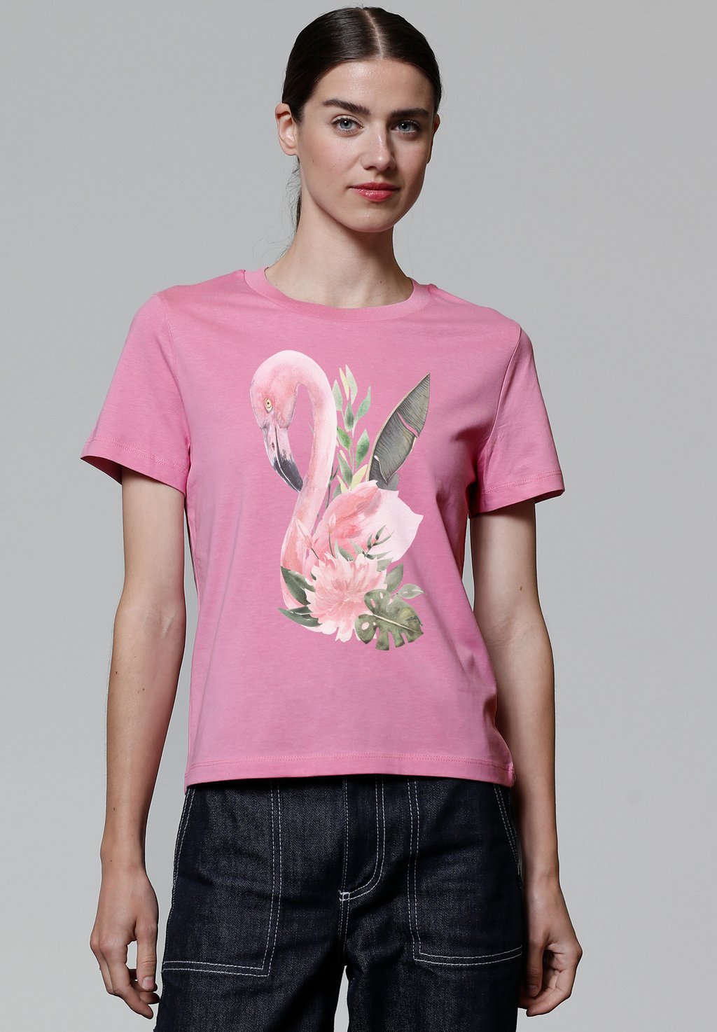 

Футболка с принтом FLAMINGO MIT BLUMEN watapparel, розовый