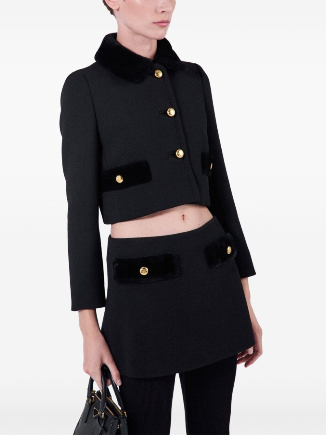 Жакет Prada из шерсти, черный