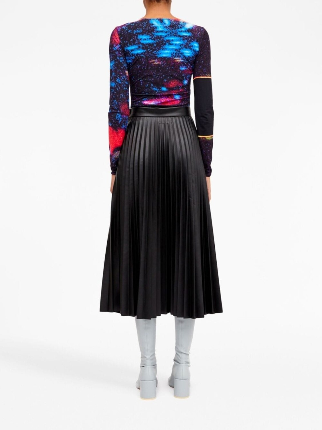 

MM6 Maison Margiela плиссированная юбка миди, черный